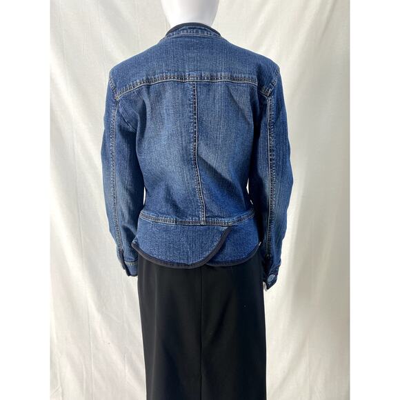 Yuka Jean Jacket in Denim Blue Denim with Dark Piping Size Medium - Picture 3 of 13